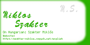 miklos szakter business card