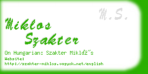 miklos szakter business card